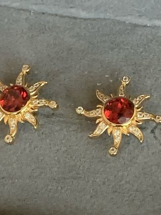 Pendientes Sol Granates Plata 925