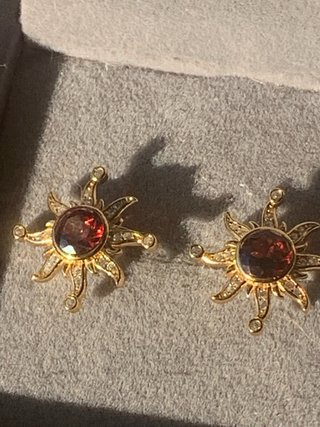 Pendientes Sol Granates Plata 925