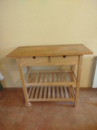 Mesa auxiliar/carro cocina Ikea madera