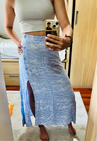 Falda Larga Estampada, talla S, Easy Wear