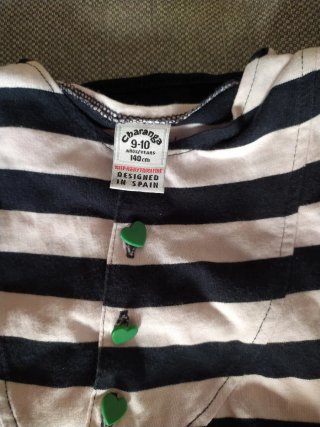 Vestidoj niña rayas y volantes .Talla 9-10años 140