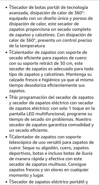 Secador de zapatos eléctrico blanco sin usar.