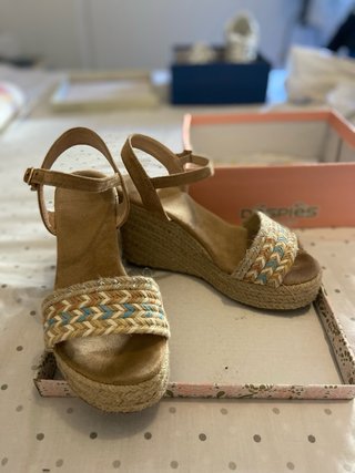 Sandalias esparto cuña multicolor
