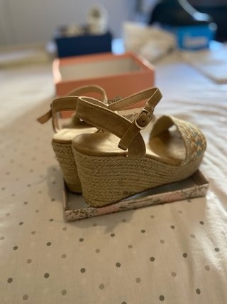 Sandalias esparto cuña multicolor