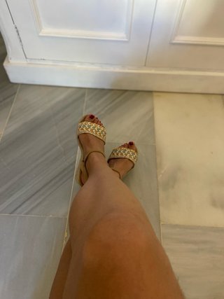 Sandalias esparto cuña multicolor