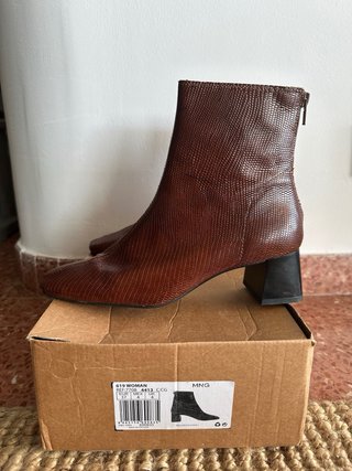 Botines piel Mango marrones