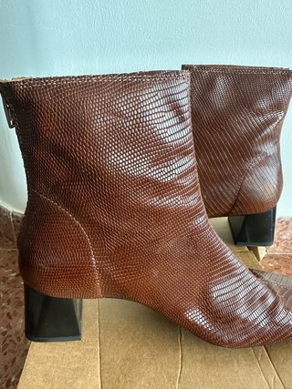 Botines piel Mango marrones