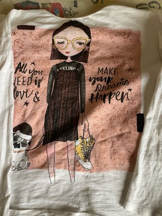 Lote 2 camisetas niña manga larga 140cm,Talla 9/10