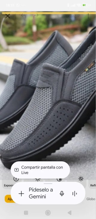 Zapatillas Hombre Malla Gris Talla 41