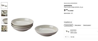 Vajilla Ikea SANDSKÄDDA