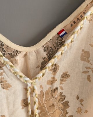 Top pizzo floreale beige taglia M L