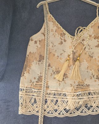 Top pizzo floreale beige taglia M L