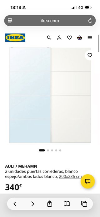 Puertas correderas armario IKEA (SOLO LAS PUERTAS)