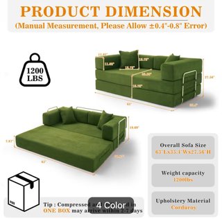 Sofá Cama Modular Pana color Naranja