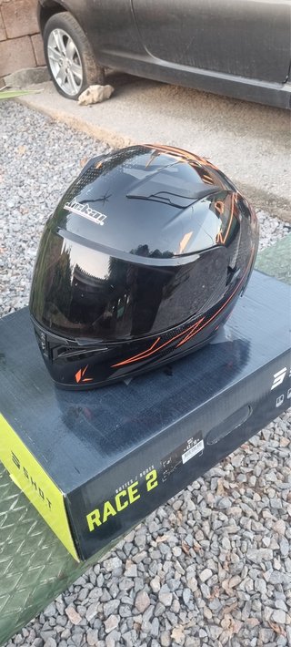 Casco Motocross Negro y Naranja