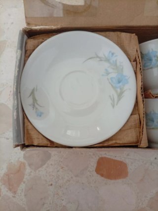 Juego de 6 tazas porcelana fina floral
