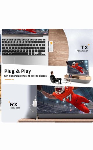 Transmisor Receptor HDMI Inalámbrico Lemorele USBC