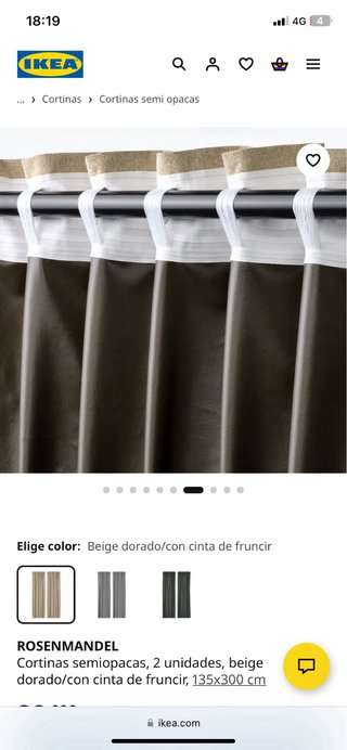 4 Cortinas opacas IKEA Beige