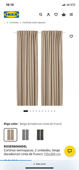 4 Cortinas opacas IKEA Beige