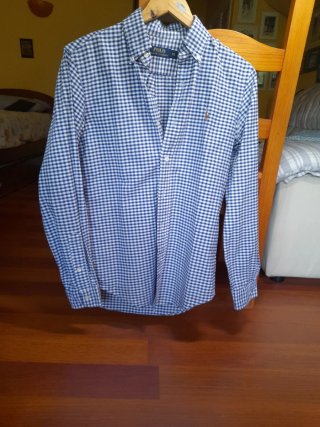 Camicia Polo Ralph Lauren a quadri blu/bianco Taglia