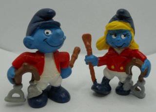 Puffi Cavallerizzi Schleich 20432+20433