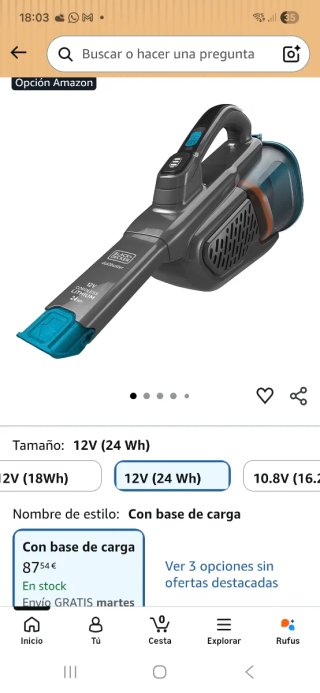 Black&Decker Dustbuster 12V Li 24Wh Sin Cargador