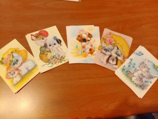 Set 5 cartoline vintage nuove