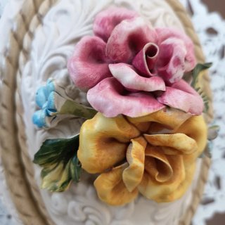 Caja joyero vintage con flores