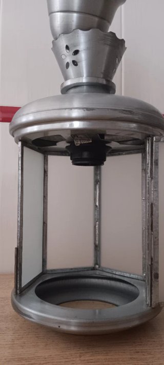 Farol metálico plateado colgante