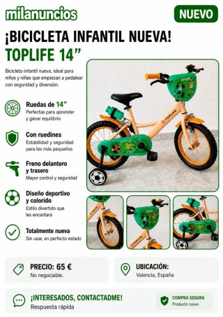 Bicicleta Infantil Toplife 14 Nueva
