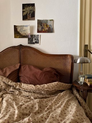 Cabecero francés vintage de ratán 140 cm