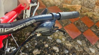 Bicicleta Montaña Decathlon Roja y Blanca