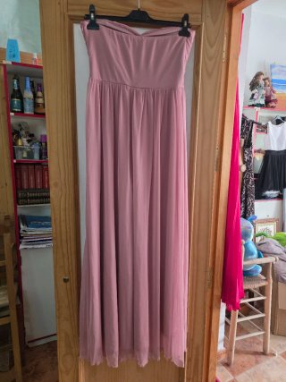 Vestido rosa palabra de honor talla M