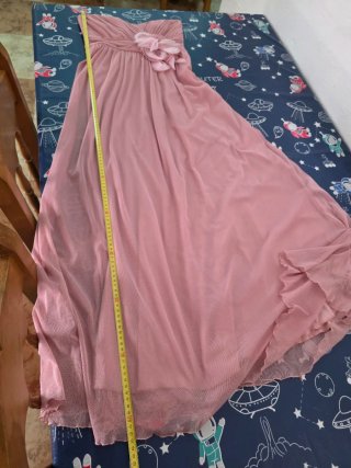 Vestido rosa palabra de honor talla M