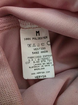 Vestido rosa palabra de honor talla M