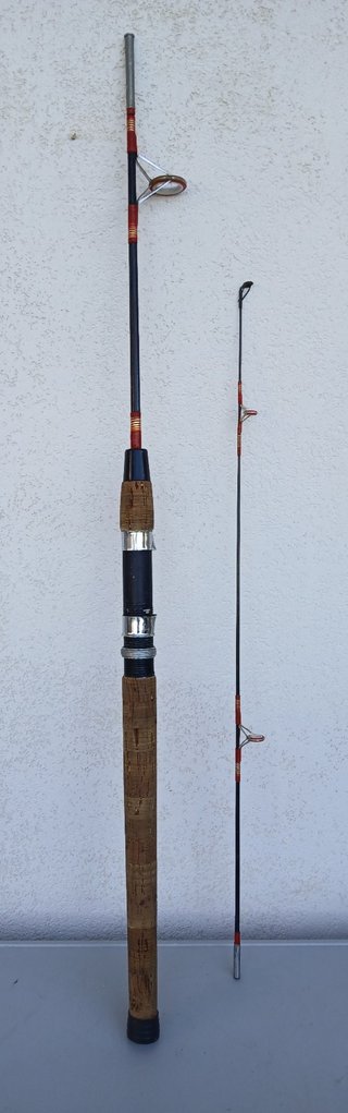 Canna da pesca 2 pezzi innesti manico sughero