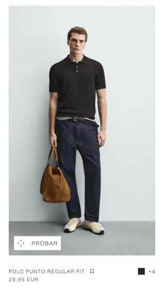 Polo de punto Zara hombre negro