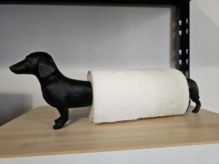 Perro Salchicha Portarrollos Cocina Negro