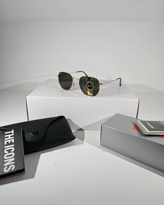 Occhiali Ray-Ban Hexagonal Oro Lenti Verdi
