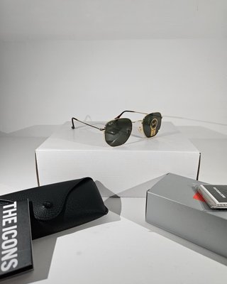 Occhiali Ray-Ban Hexagonal Oro Lenti Verdi