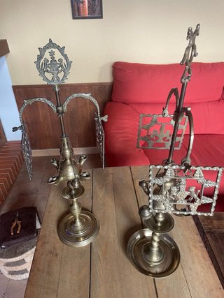 Candelabros antiguos de latón