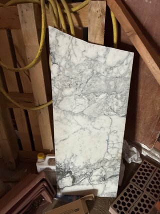 Placa de Mármol Blanco y Gris
