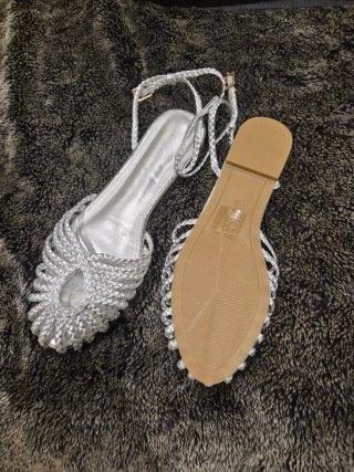 Sandalias Plata Trenzadas Talla 38 nuevas