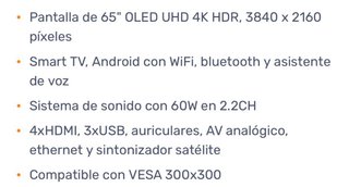 TV Sony Bravia OLED 65” KD65AG9