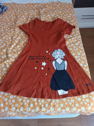 Vestido corto estampado mujer