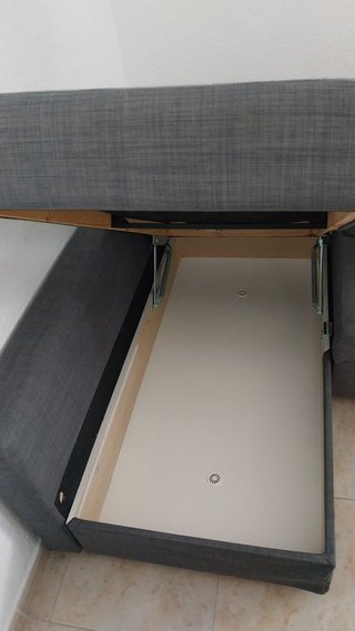 Sofá cama modular gris con almacenaje - FRIHETEN