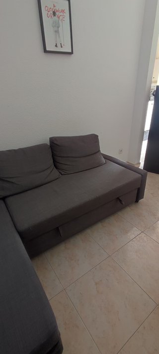 Sofá cama modular gris con almacenaje - FRIHETEN
