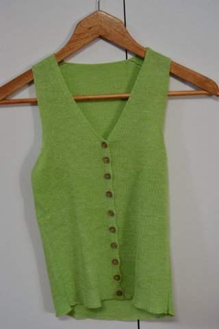 Chaleco de punto verde