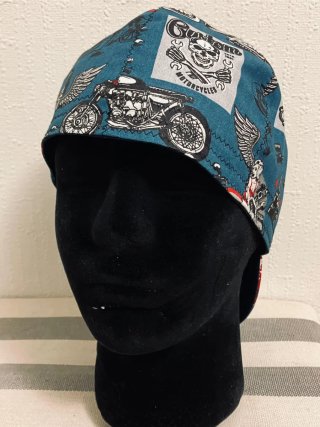 Gorra de soldador con estampado de motos