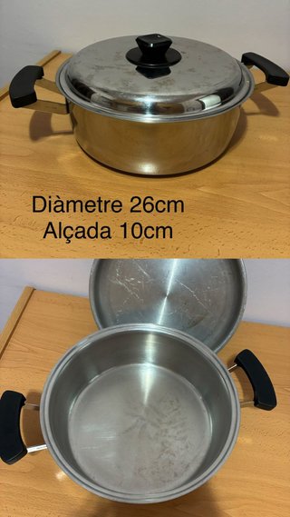 Olla alta acero inoxidable 26cm con tapa